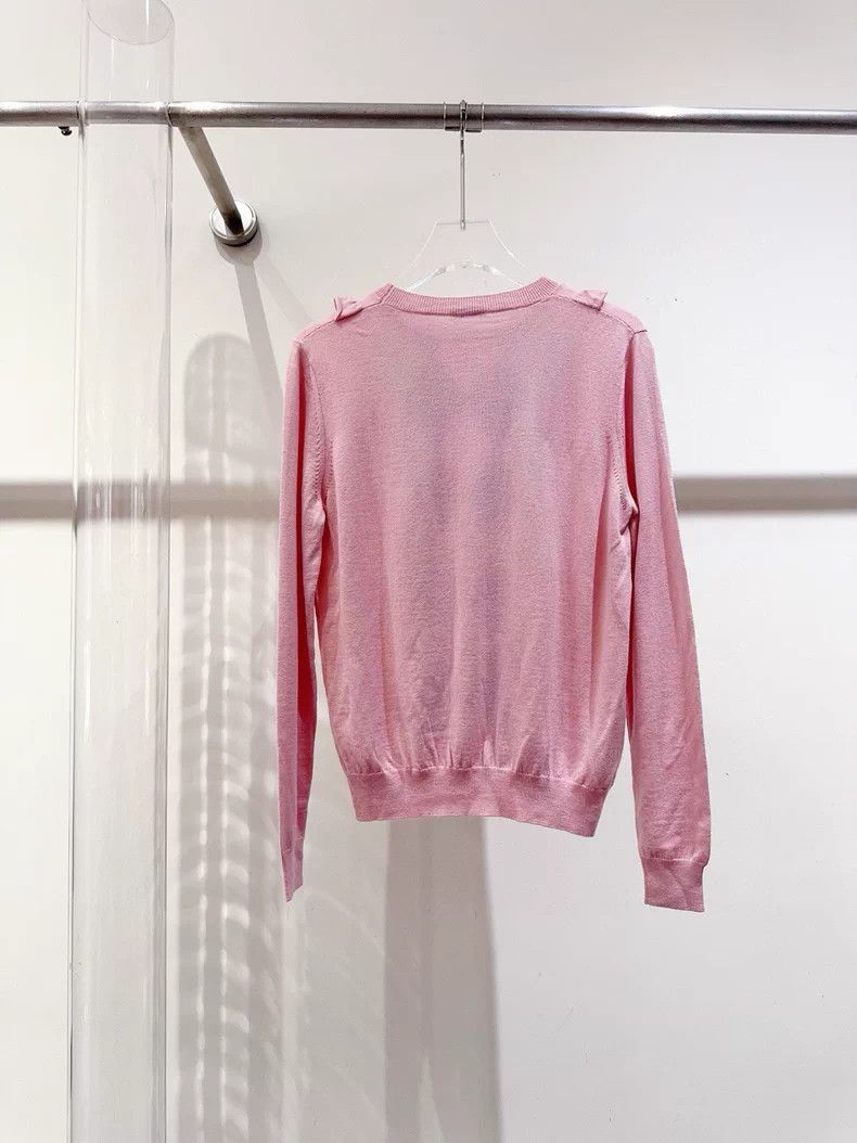 Prada Miu Miu Pink Sweater with Argyle Design Size M / US 6-8 / IT 42-44 - 3 Thumbnail