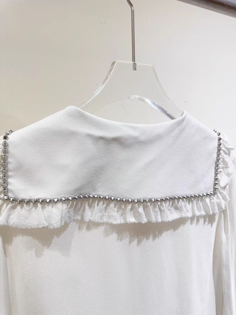 Miu Miu Miu Miu Silk Doll Collar Shirt Size M / US 6-8 / IT 42-44 - 5 Thumbnail