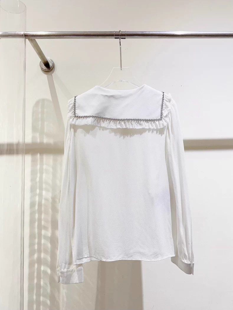 Miu Miu Miu Miu Silk Doll Collar Shirt Size M / US 6-8 / IT 42-44 - 2 Thumbnail