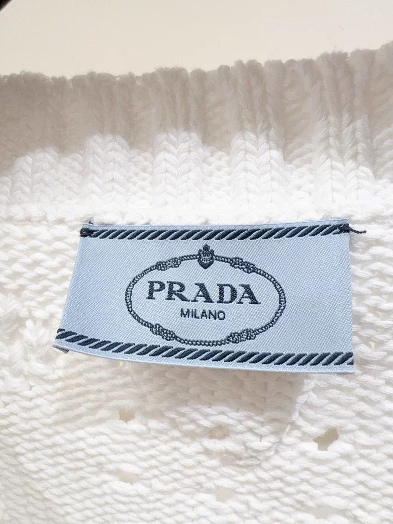 Prada Prada White Knit Sweater Size M / US 6-8 / IT 42-44 - 2 Thumbnail