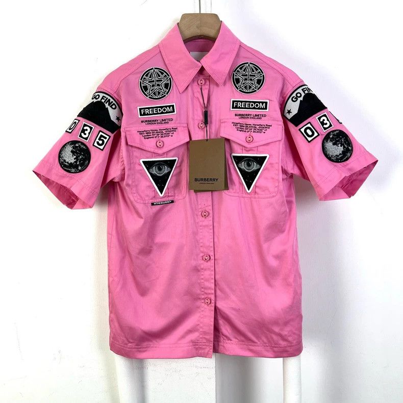 Burberry Pink Embroidered Shirt and Shorts Set Size XS / US 0-2 / IT 36-38 - 2 Thumbnail