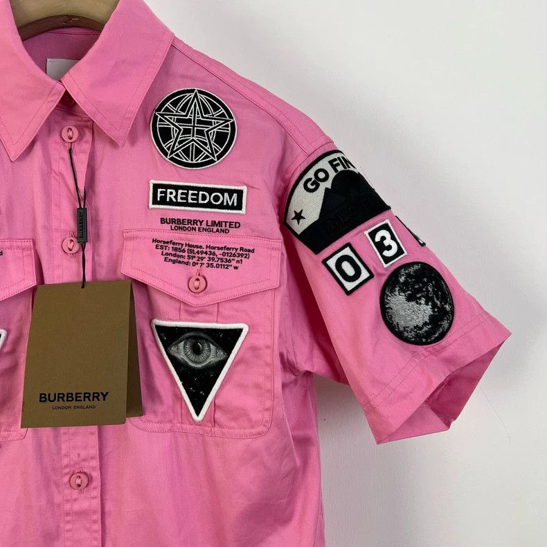 Burberry Pink Embroidered Shirt and Shorts Set Size XS / US 0-2 / IT 36-38 - 4 Thumbnail