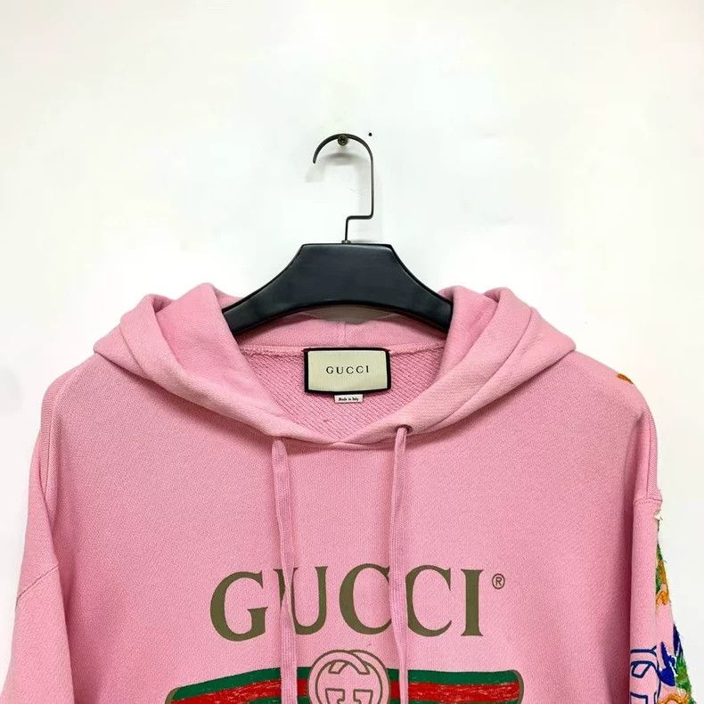 Gucci Gucci Logo Pink Hoodie with Flaws Size S / US 4 / IT 40 - 2 Thumbnail