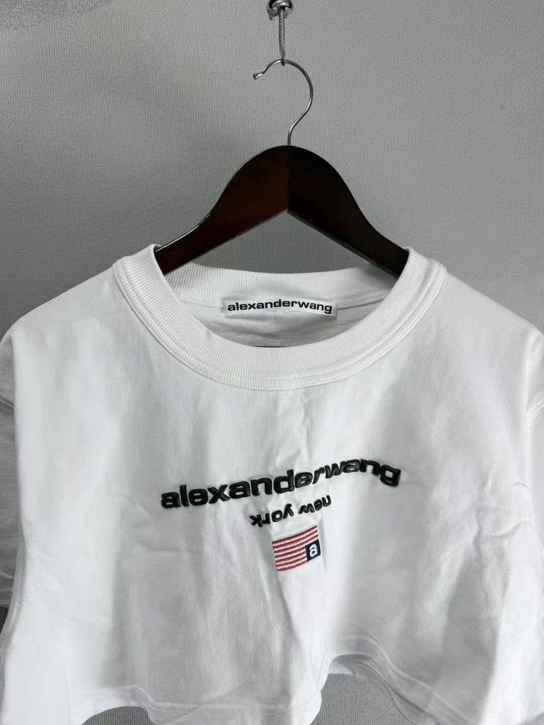 Alexander Wang Alexander Wang White Flag Embroidered Crop Top Size XL / US 12-14 / IT 48-50 - 2 Thumbnail