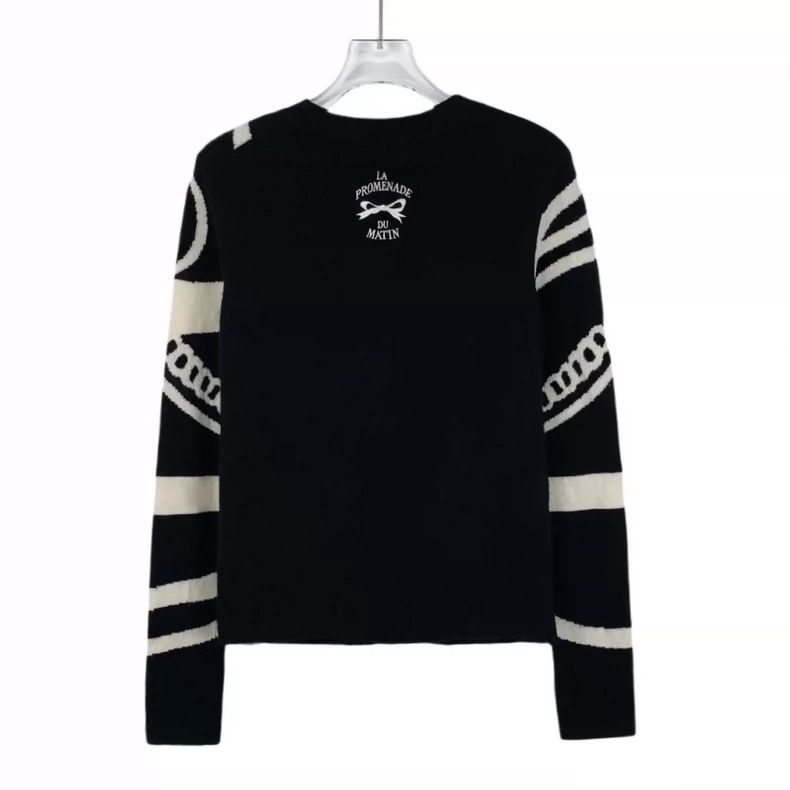 Hermes Hermes Black Patterned Long Sleeve Sweater Size XS / US 0-2 / IT 36-38 - 2 Thumbnail