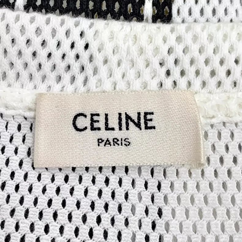 Celine Celine Black Logo Cotton Mesh Crop T-shirt Size M / US 6-8 / IT 42-44 - 6 Thumbnail