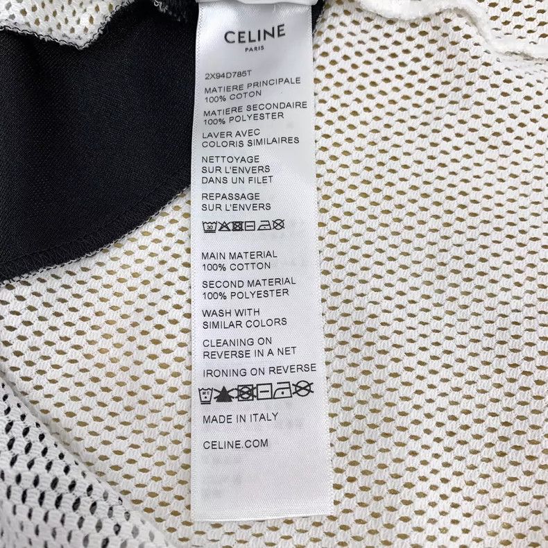 Celine Celine Black Logo Cotton Mesh Crop T-shirt Size M / US 6-8 / IT 42-44 - 8 Thumbnail