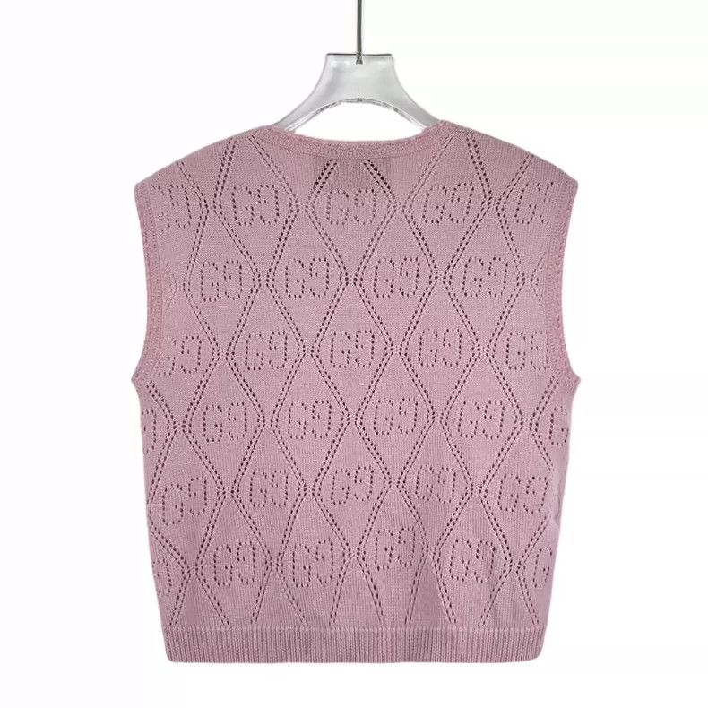 Gucci Gucci Pink Logo Sleeveless Knit Vest Size S / US 4 / IT 40 - 2 Thumbnail