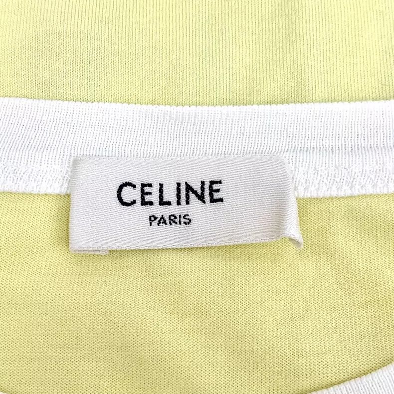 Celine Celine Yellow Logo Cotton Short Sleeve T-Shirt Size S / US 4 / IT 40 - 6 Thumbnail