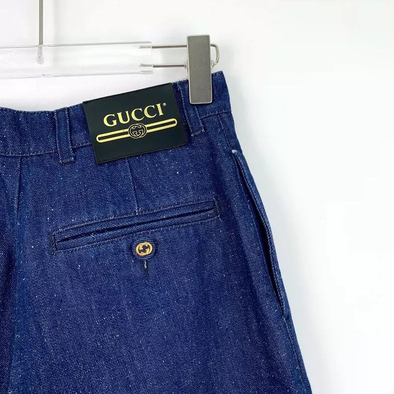 Gucci Gucci Dark Blue Cotton Casual Shorts Size 38" / US 16 / IT 52 - 5 Thumbnail