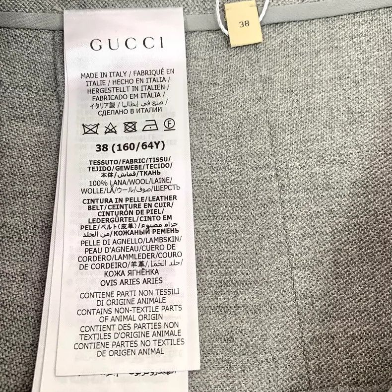 Gucci Gucci Grey Pleated Wool Skirt with Logo Size 38" / US 16 / IT 52 - 7 Thumbnail