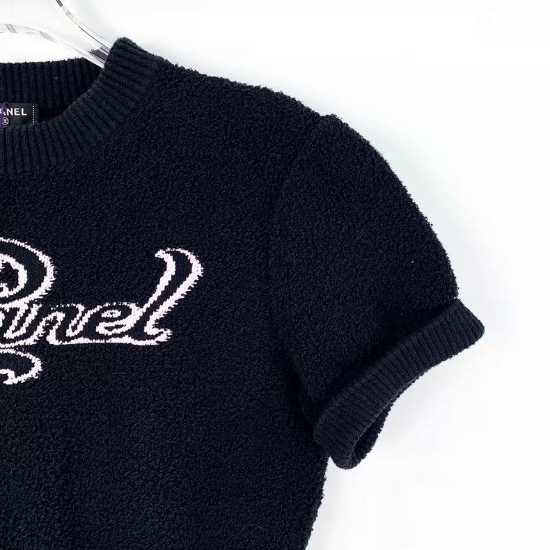 Chanel Chanel Black Short Sleeve Knit Top Size XS / US 0-2 / IT 36-38 - 3 Thumbnail