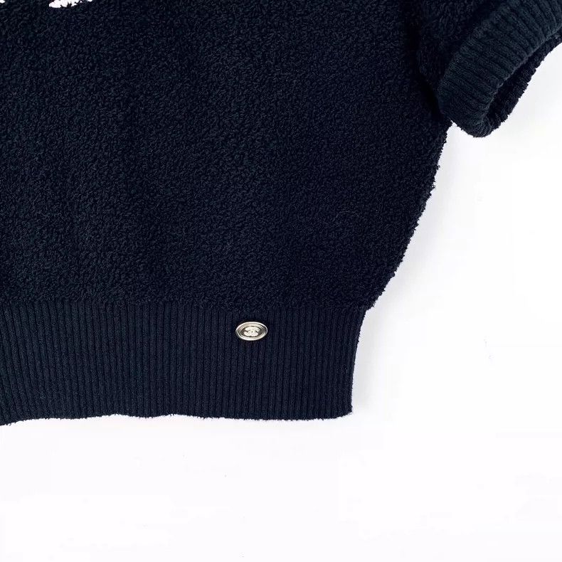 Chanel Chanel Black Short Sleeve Knit Top Size XS / US 0-2 / IT 36-38 - 5 Thumbnail