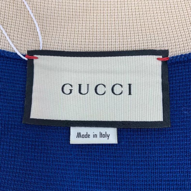 Gucci Gucci Blue Logo Embroidered Wool Cardigan Size L / US 10 / IT 46 - 5 Thumbnail