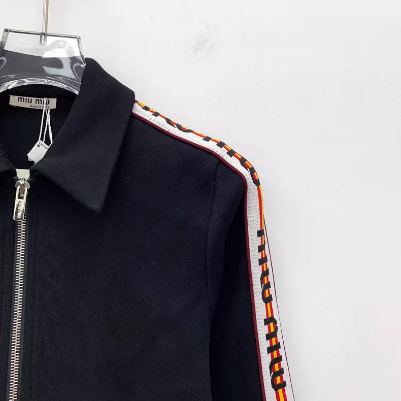 Miu Miu MiuMiu Black Logo Cotton Zip Jacket Size S / US 4 / IT 40 - 3 Thumbnail
