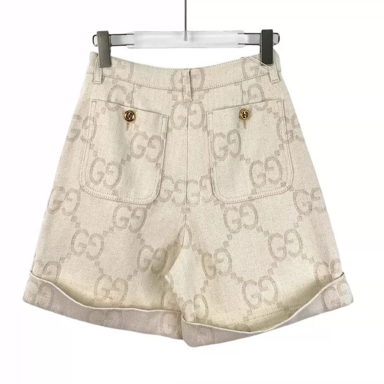 Gucci Gucci Beige Logo Print Casual Shorts Size 40" / US 18 - 2 Thumbnail