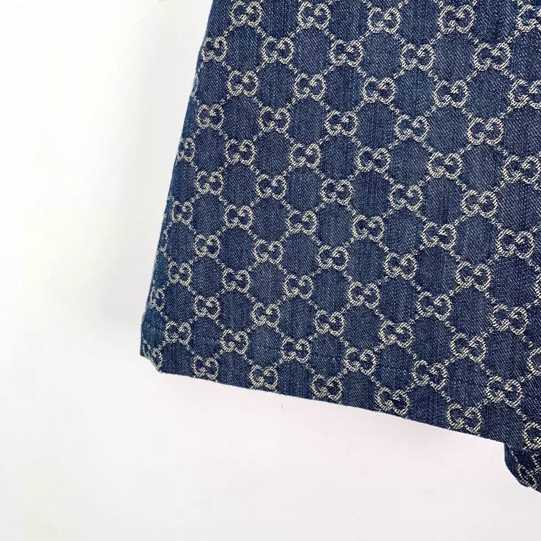 Gucci Gucci Blue Logo Print Denim Shorts Size 36" / US 14 / IT 50 - 4 Thumbnail