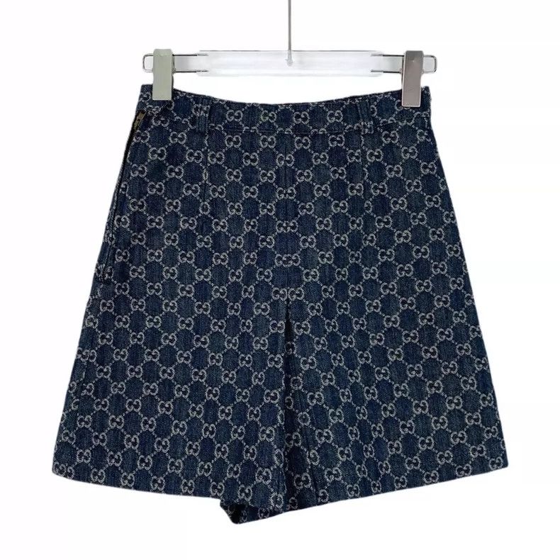 Gucci Gucci Blue Logo Print Denim Shorts Size 36" / US 14 / IT 50 - 2 Thumbnail