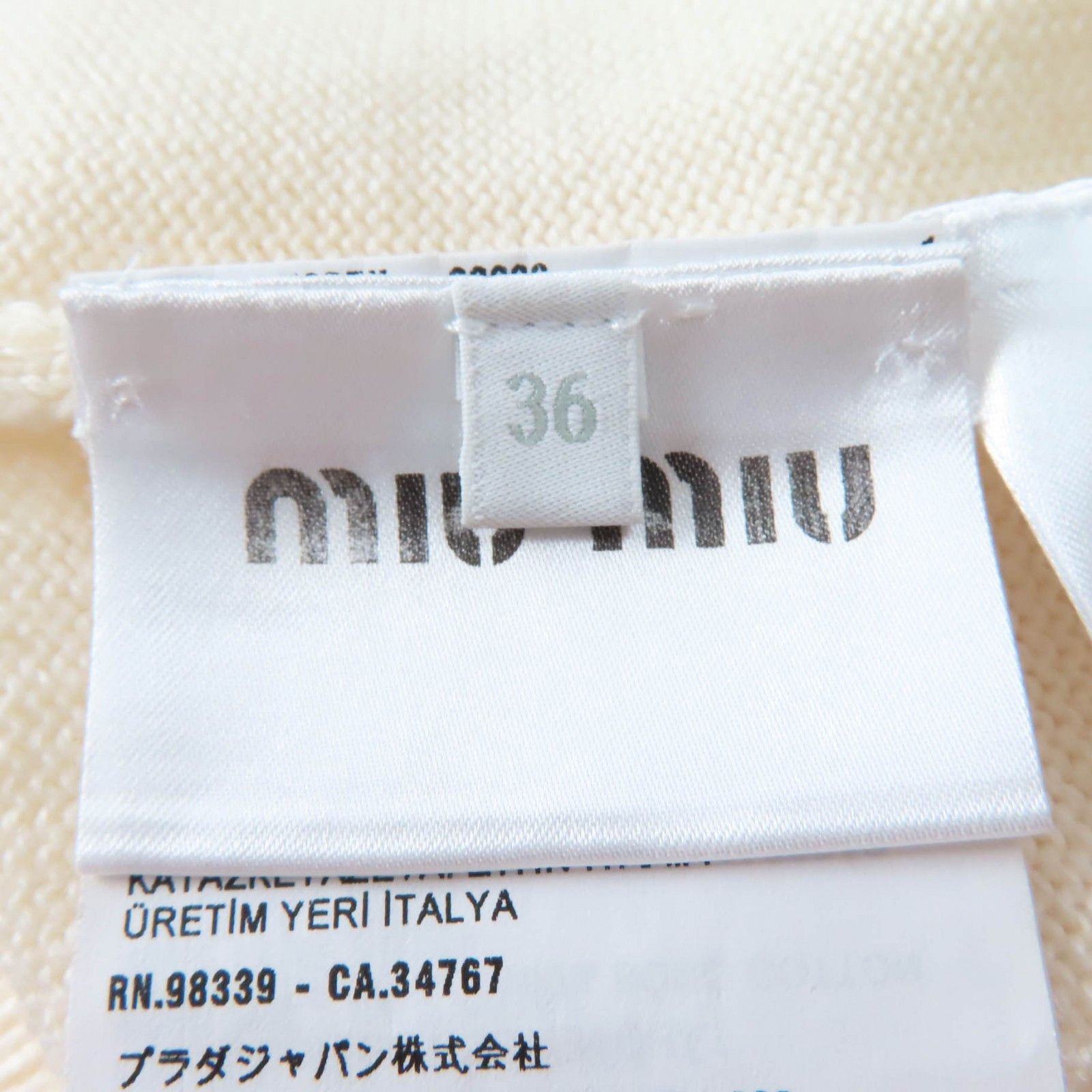 Miu Miu Miu Miu MIUMIU Virgin wool cotton knit cardigan Cotton Tops MMF482 DUTY FREE for USA Size ONE SIZE - 6 Thumbnail