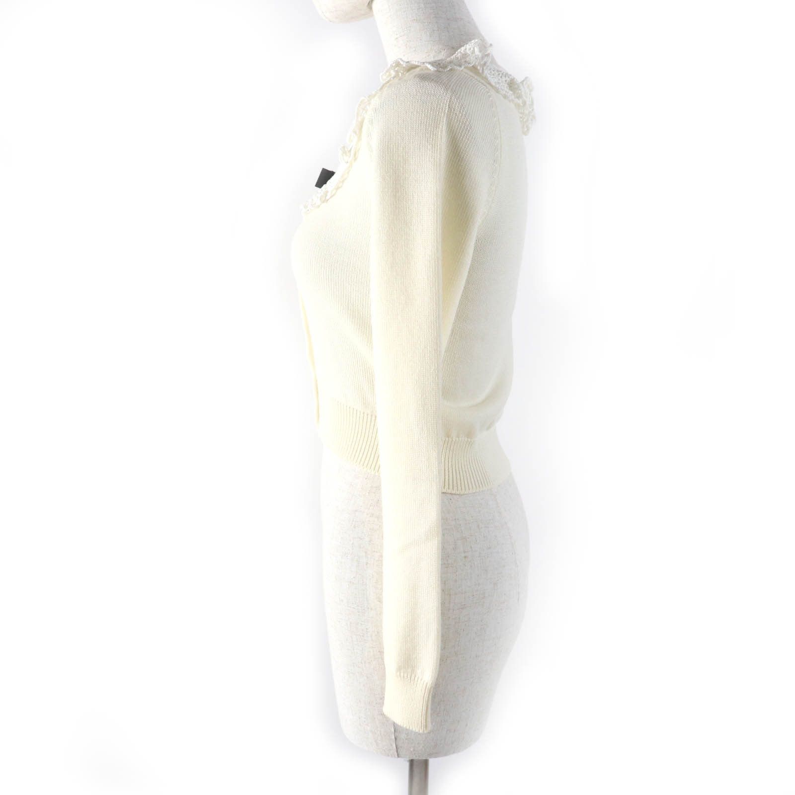 Miu Miu Miu Miu MIUMIU Virgin wool cotton knit cardigan Cotton Tops MMF482 DUTY FREE for USA Size ONE SIZE - 2 Thumbnail