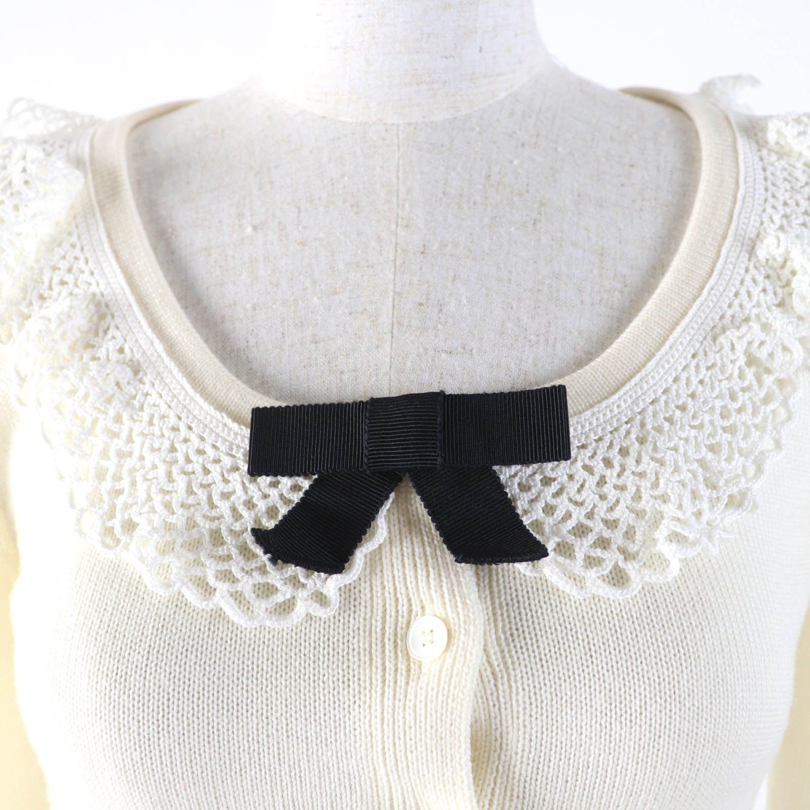Miu Miu Miu Miu MIUMIU Virgin wool cotton knit cardigan Cotton Tops MMF482 DUTY FREE for USA Size ONE SIZE - 4 Thumbnail