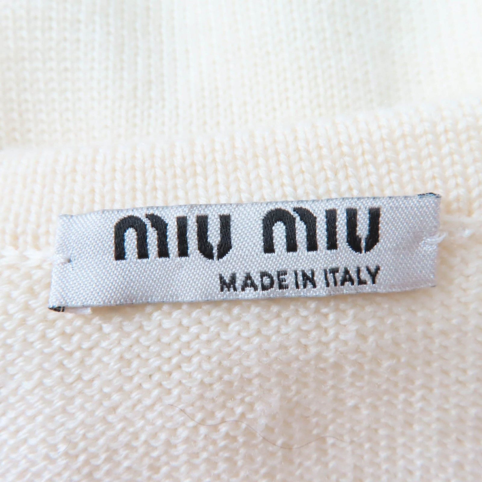 Miu Miu Miu Miu MIUMIU Virgin wool cotton knit cardigan Cotton Tops MMF482 DUTY FREE for USA Size ONE SIZE - 5 Thumbnail