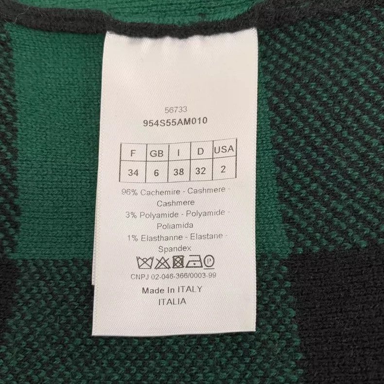 Dior Christian Dior Green Plaid Cashmere Sweater Size XXS / US 00 / IT 34 - 6 Thumbnail