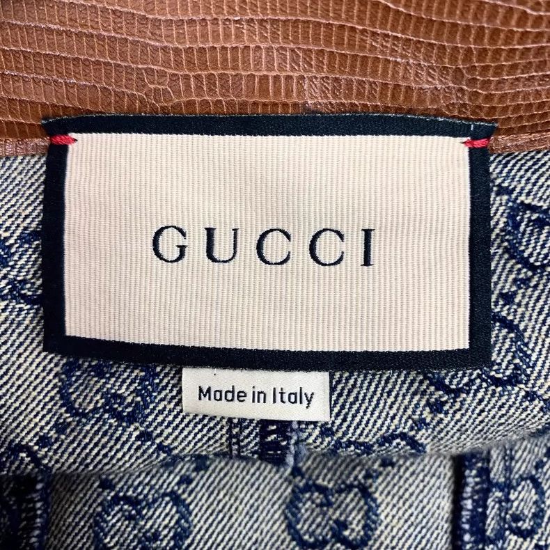Gucci Gucci Dark Blue Logo Cotton Denim Skirt Size 42" / US 20 - 5 Thumbnail