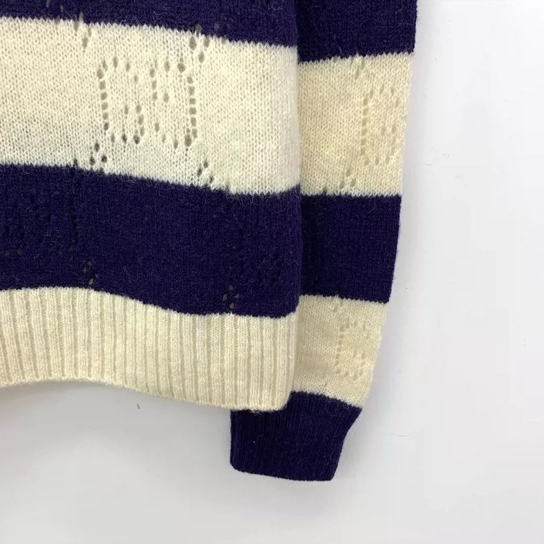 Gucci Gucci Striped Wool Sweater with Tiger Embroidery Size S / US 4 / IT 40 - 4 Thumbnail