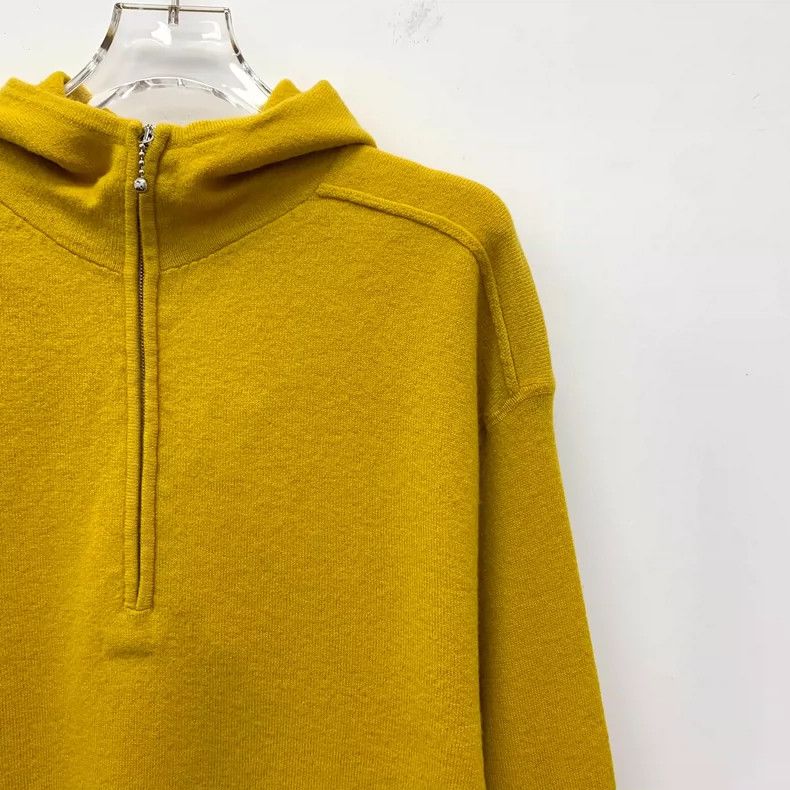 Burberry Burberry Yellow Wool Hoodie with Half-Zip Size M / US 6-8 / IT 42-44 - 3 Thumbnail