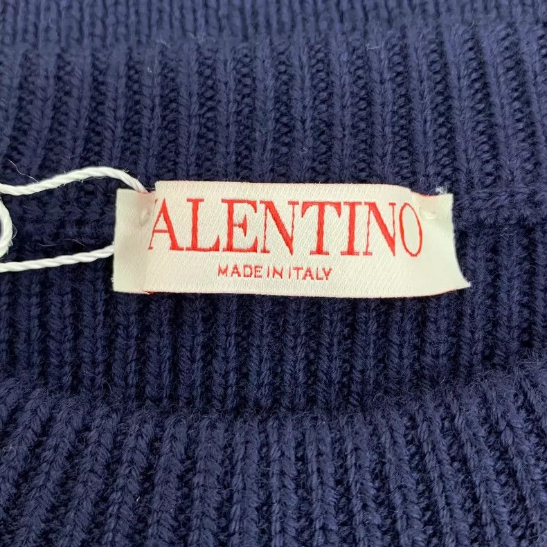 Valentino Valentino Blue Logo Embroidered Knit Sweater Size M / US 6-8 / IT 42-44 - 5 Thumbnail