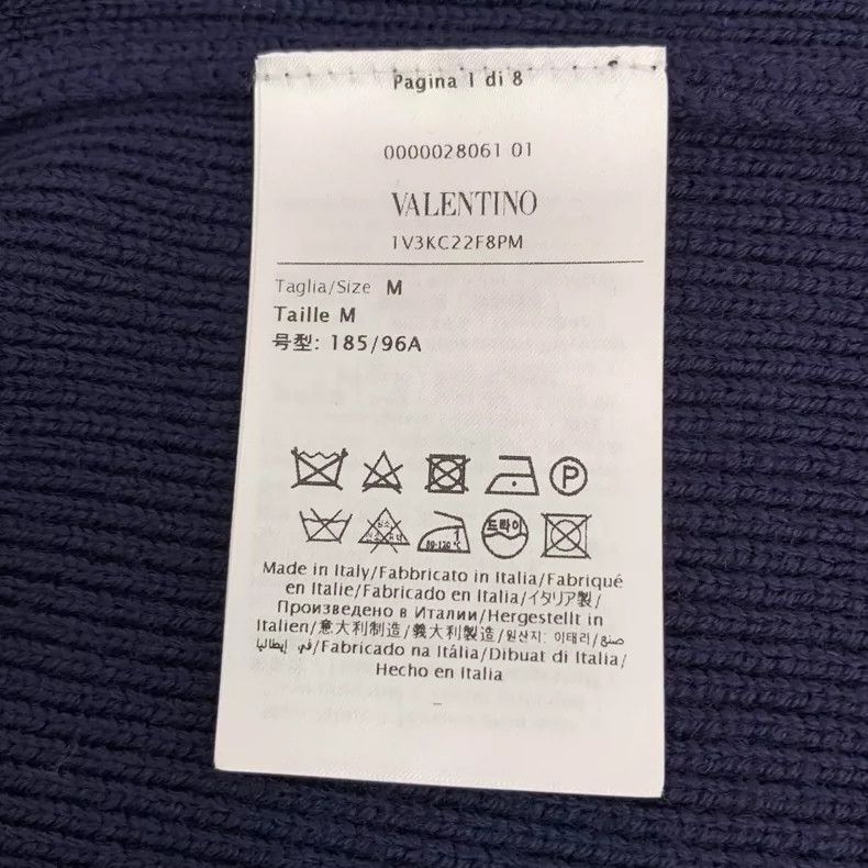 Valentino Valentino Blue Logo Embroidered Knit Sweater Size M / US 6-8 / IT 42-44 - 7 Thumbnail
