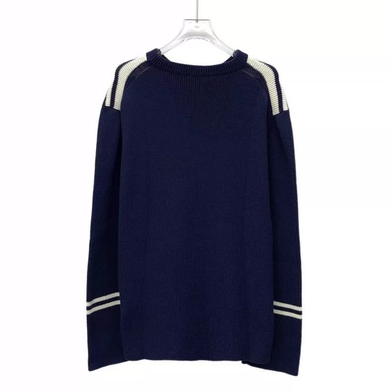 Valentino Valentino Blue Logo Embroidered Knit Sweater Size M / US 6-8 / IT 42-44 - 2 Thumbnail