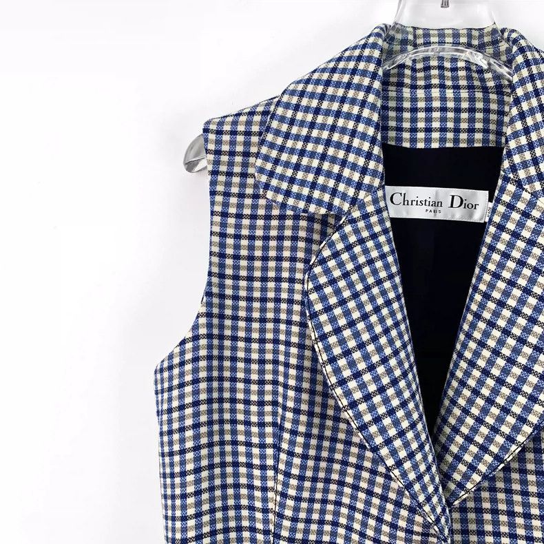 Dior Christian Dior Multicolor Check Wool Dress Size XXS / US 00 / IT 34 - 3 Thumbnail