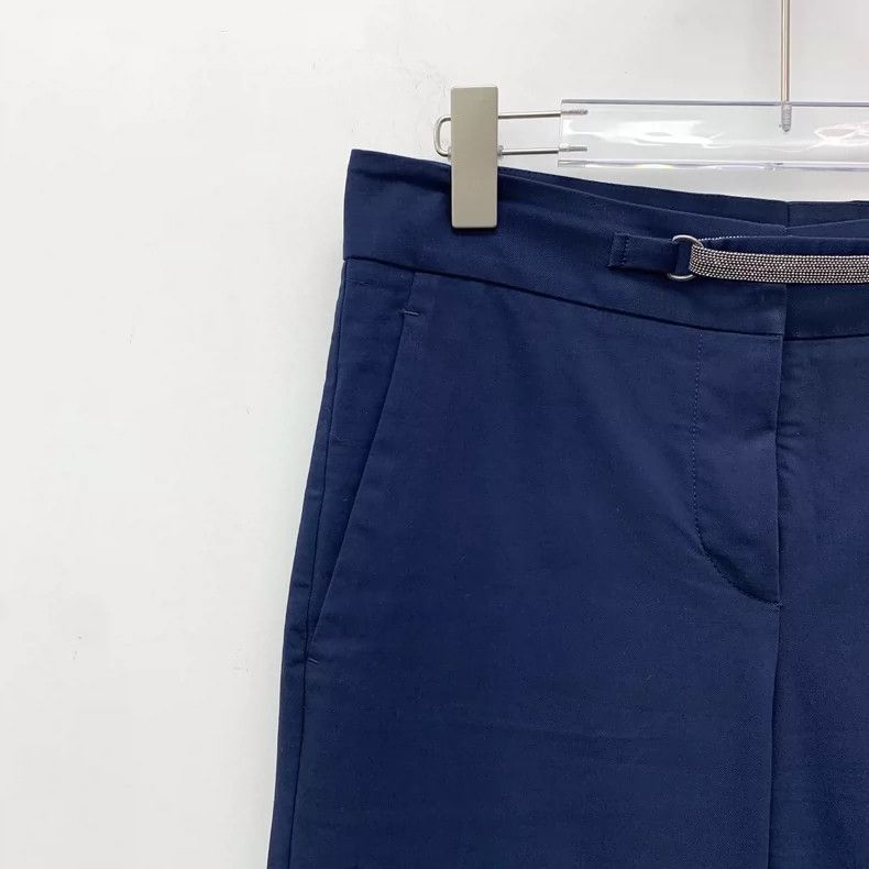 Brunello Cucinelli Brunello Cucinelli Dark Blue Cotton Pants Size 42" / US 20 - 3 Thumbnail