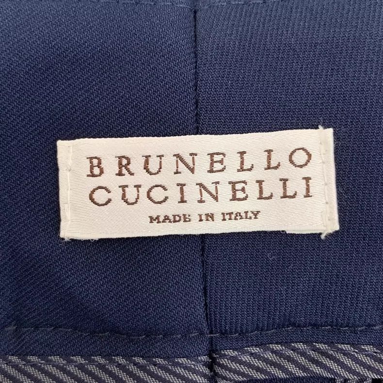 Brunello Cucinelli Brunello Cucinelli Dark Blue Cotton Pants Size 42" / US 20 - 6 Thumbnail