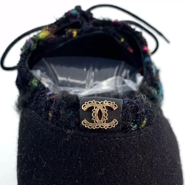 Chanel Chanel Black Platform Tweed Shoes Size 36 Size US 6 / IT 36 - 6 Thumbnail