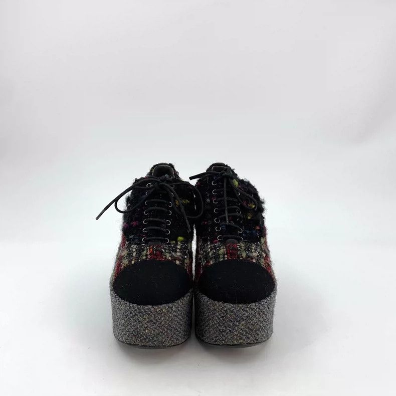 Chanel Chanel Black Platform Tweed Shoes Size 36 Size US 6 / IT 36 - 3 Thumbnail