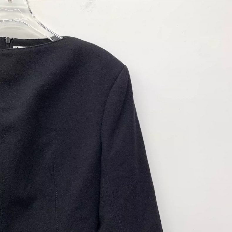 Acne Studios Black Wool Waist-Defined Long Sleeve Dress Size XS / US 0-2 / IT 36-38 - 3 Thumbnail