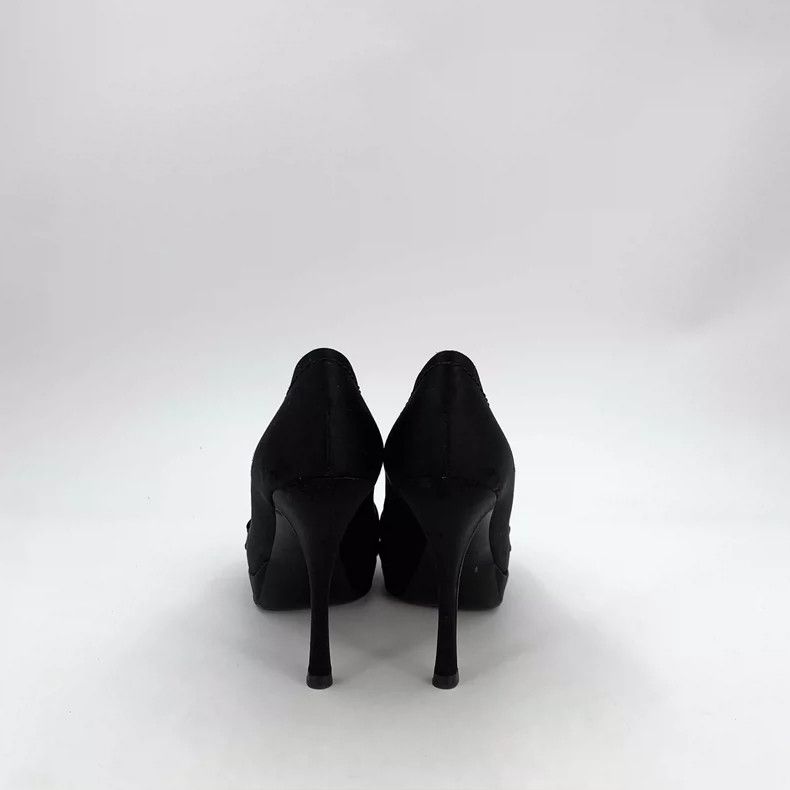 Louis Vuitton Louis Vuitton Black Bow Peep Toe Heels Size US 6 / IT 36 - 4 Thumbnail