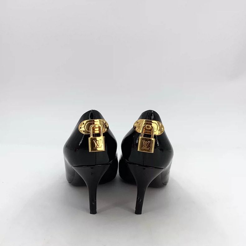 Louis Vuitton Louis Vuitton Black Patent Leather High Heels Size US 5 / IT 35 - 4 Thumbnail