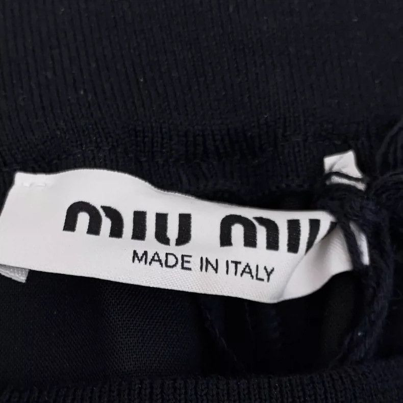 Prada Miu Miu Black Striped Wool Casual Shorts Size 36" / US 14 / IT 50 - 5 Thumbnail