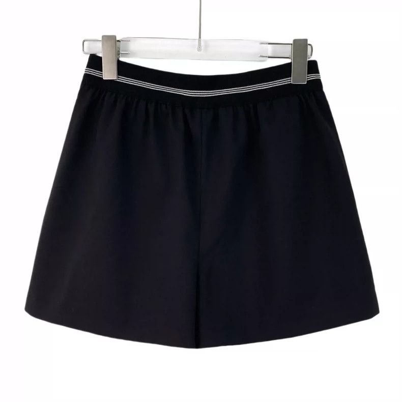 Prada Miu Miu Black Striped Wool Casual Shorts Size 36" / US 14 / IT 50 - 2 Thumbnail