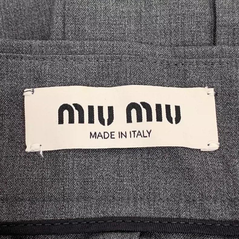 Miu Miu MiuMiu Dark Gray Pleated Wool Skirt Size 36" / US 14 / IT 50 - 5 Thumbnail