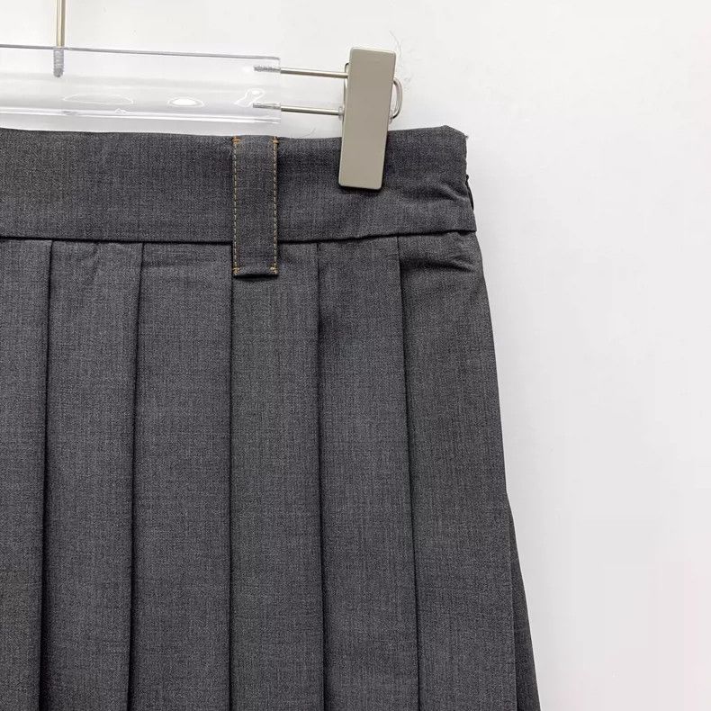 Miu Miu MiuMiu Dark Gray Pleated Wool Skirt Size 36" / US 14 / IT 50 - 3 Thumbnail