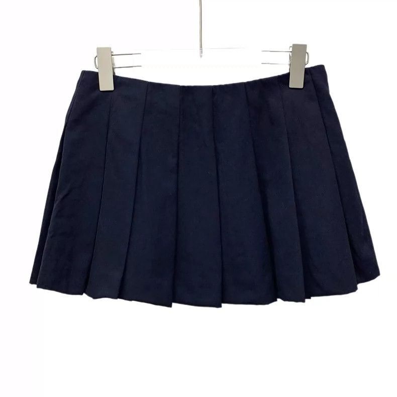 Prada Prada Pleated Skirt in Deep Blue Color Size 38" / US 16 / IT 52 - 2 Thumbnail