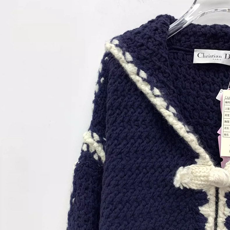 Dior Christian Dior Navy Wool Long Sleeve Cardigan Size S / US 4 / IT 40 - 3 Thumbnail