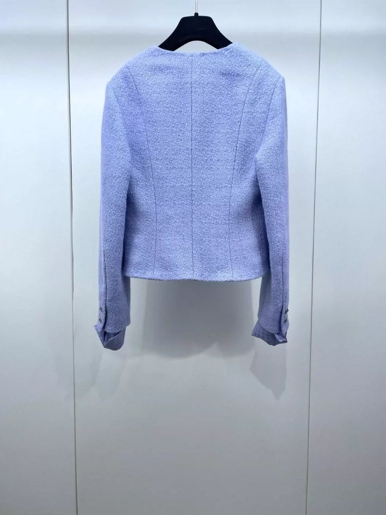 Chanel Chanel Purple V-Neck Double Pocket Jacket Size S / US 4 / IT 40 - 2 Thumbnail