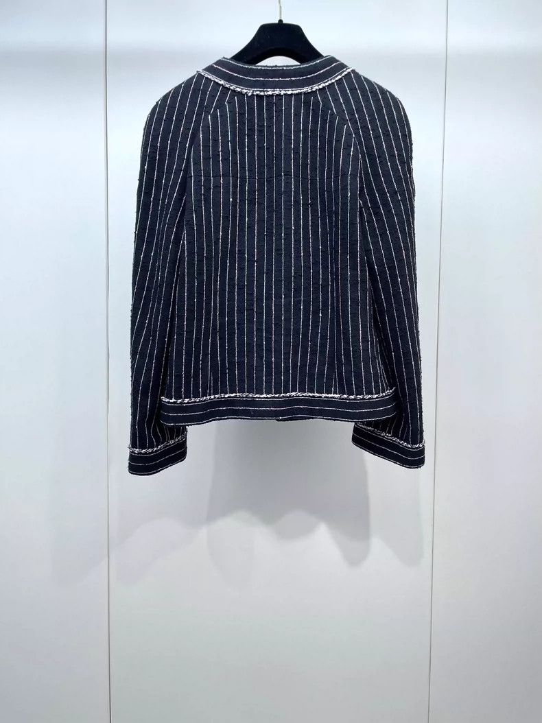 Chanel Chanel Striped Jacket with Pockets Size S / US 4 / IT 40 - 2 Thumbnail