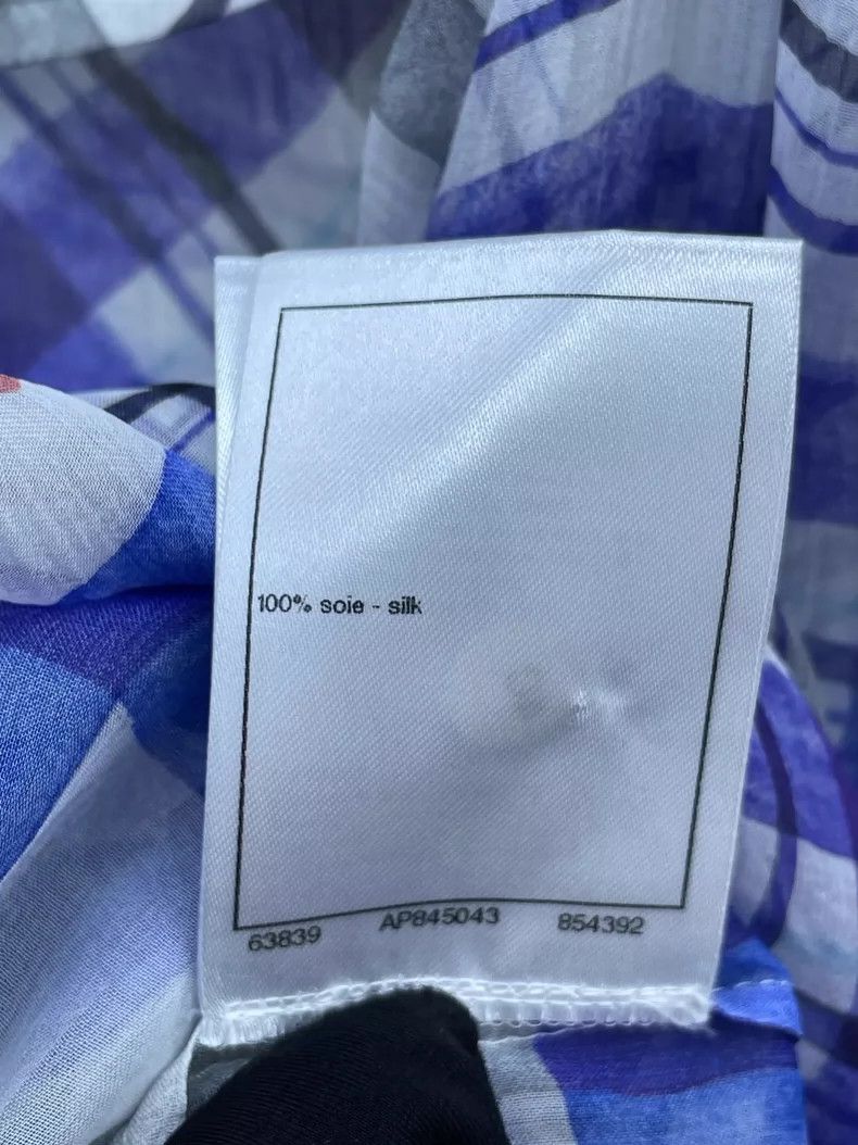 Chanel Chanel Blue White Plaid Silk Shirt Size M / US 6-8 / IT 42-44 - 7 Thumbnail